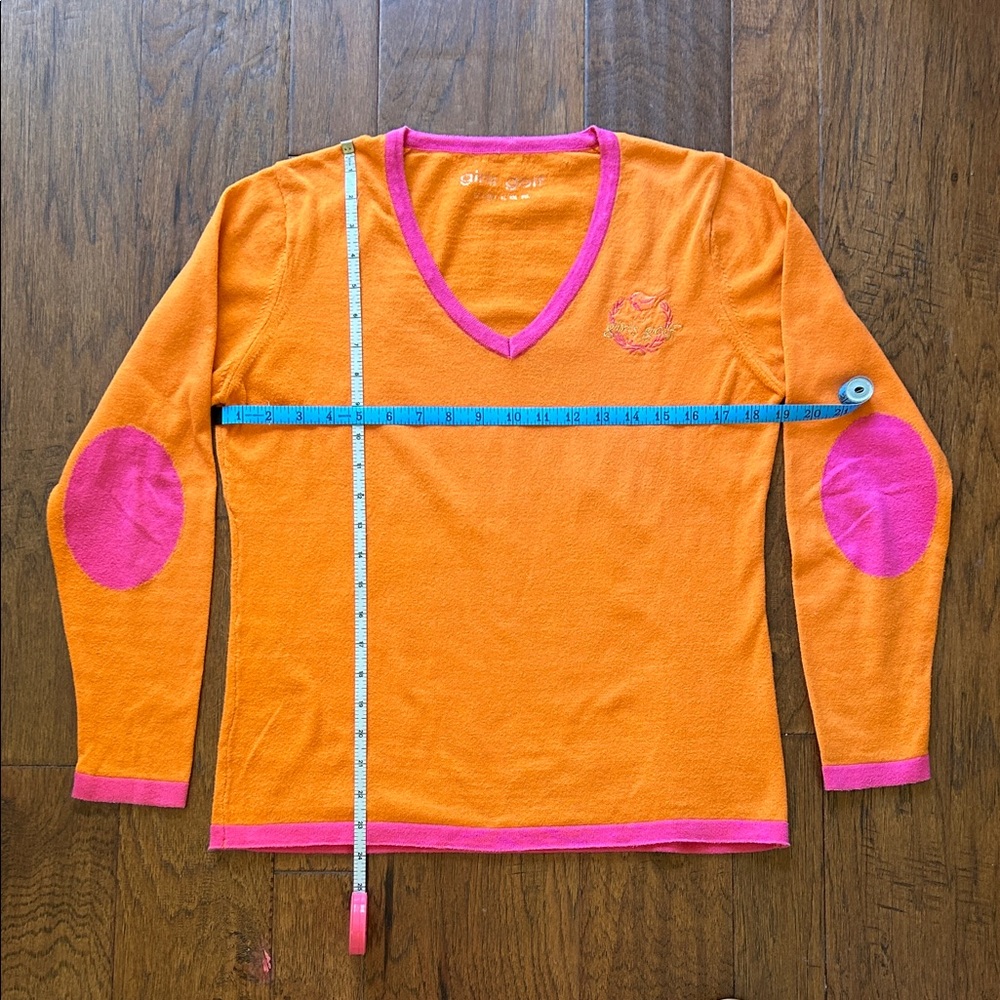 Sweater by Girls Golf BIRDIE Orange / Tangerine and Pink Size Medium - Picture 3 of 6